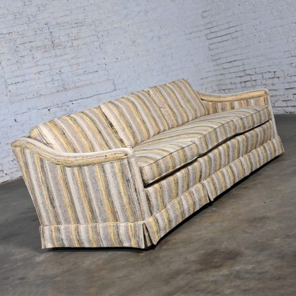 Mid-20th Century Mid-Century Modern Henredon Sofa Modified Lawson Style Yellow & Beige Striped