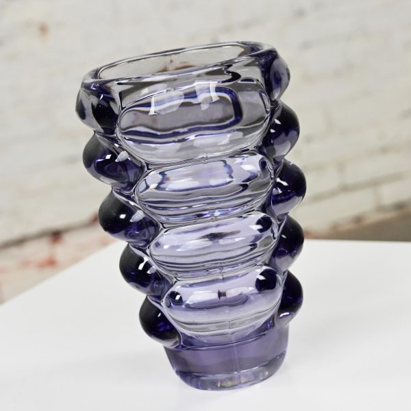 1960’s Violet Bohemian Glass Vase Attributed to Vladislav Urban for Hermanova Hut Sklo Union Czech Republic