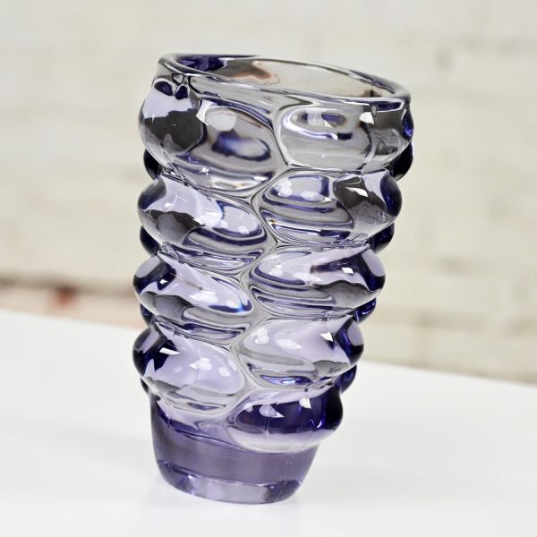 1960’s Violet Bohemian Glass Vase Attributed to Vladislav Urban for Hermanova Hut Sklo Union Czech Republic