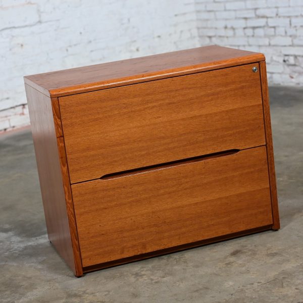 Late 20th Century Scandinavian Modern Teak File Cabinet 2 Lateral Drawers by Jesper International