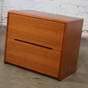 Late 20th Century Scandinavian Modern Teak File Cabinet 2 Lateral Drawers by Jesper International