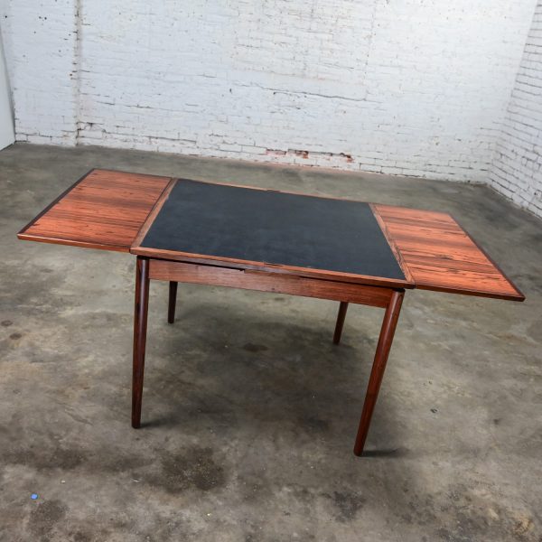 1960’s Scandinavian Modern Expanding Flip Top Rosewood Dining Table by Carlo Jensen for Hundevad & Co