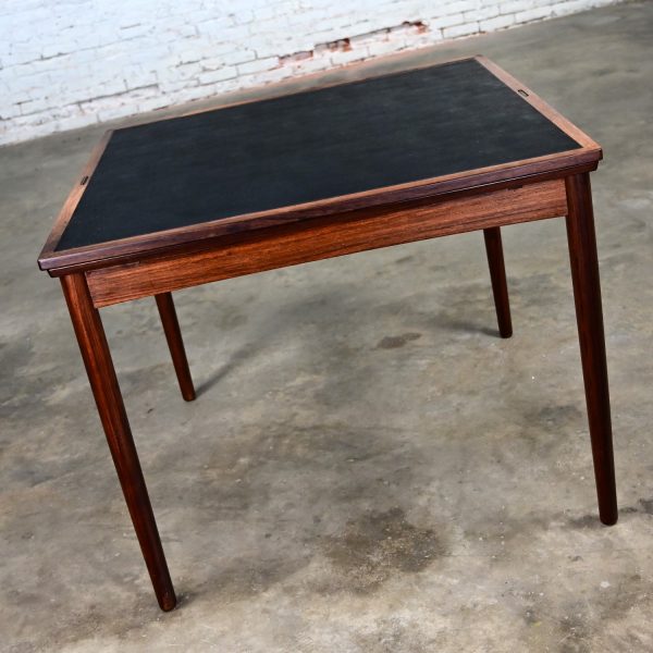 1960’s Scandinavian Modern Expanding Flip Top Rosewood Dining Table by Carlo Jensen for Hundevad & Co