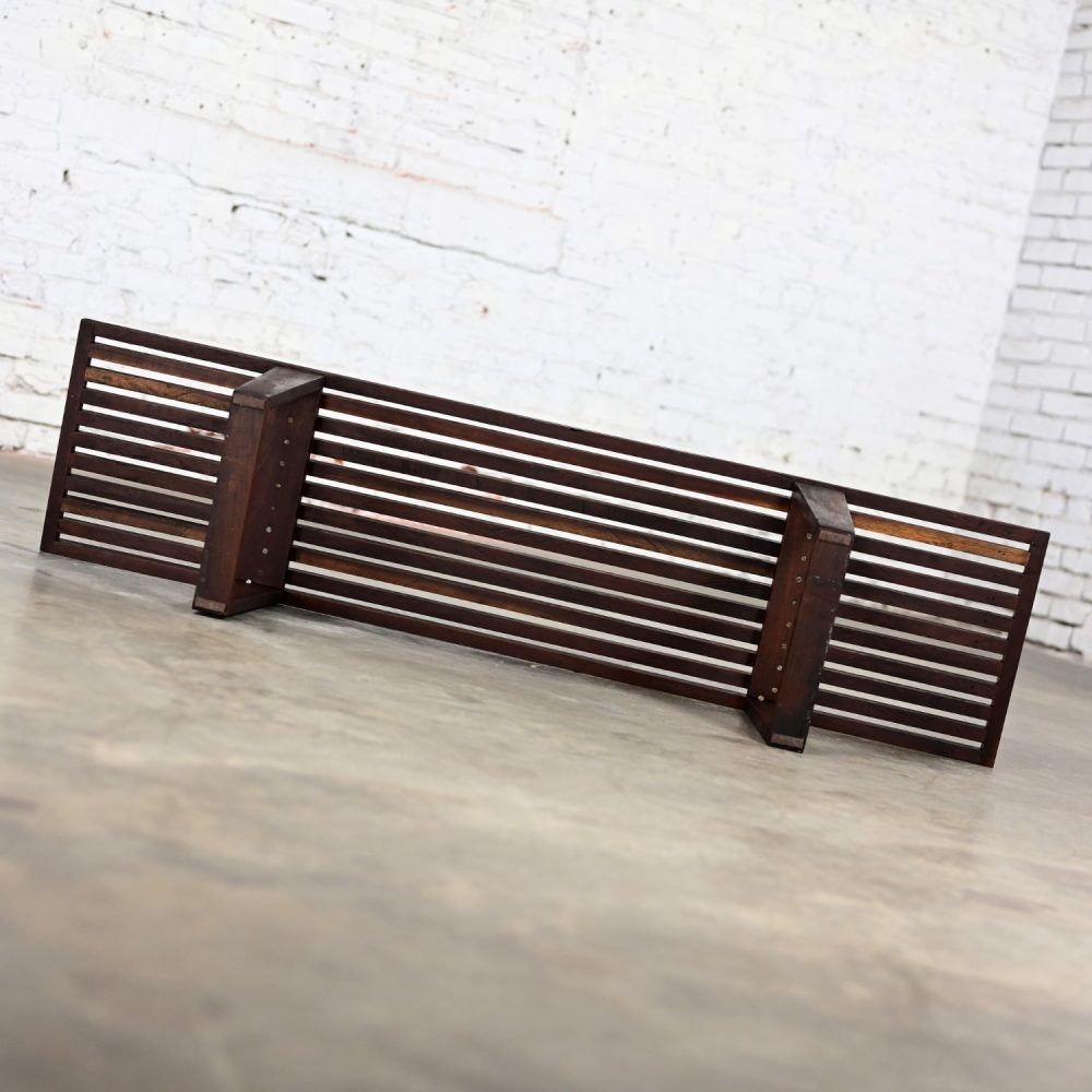 Mid-20th Century Mid Century Modern Petite Slatted Teak Bench in the Style of George Nelson