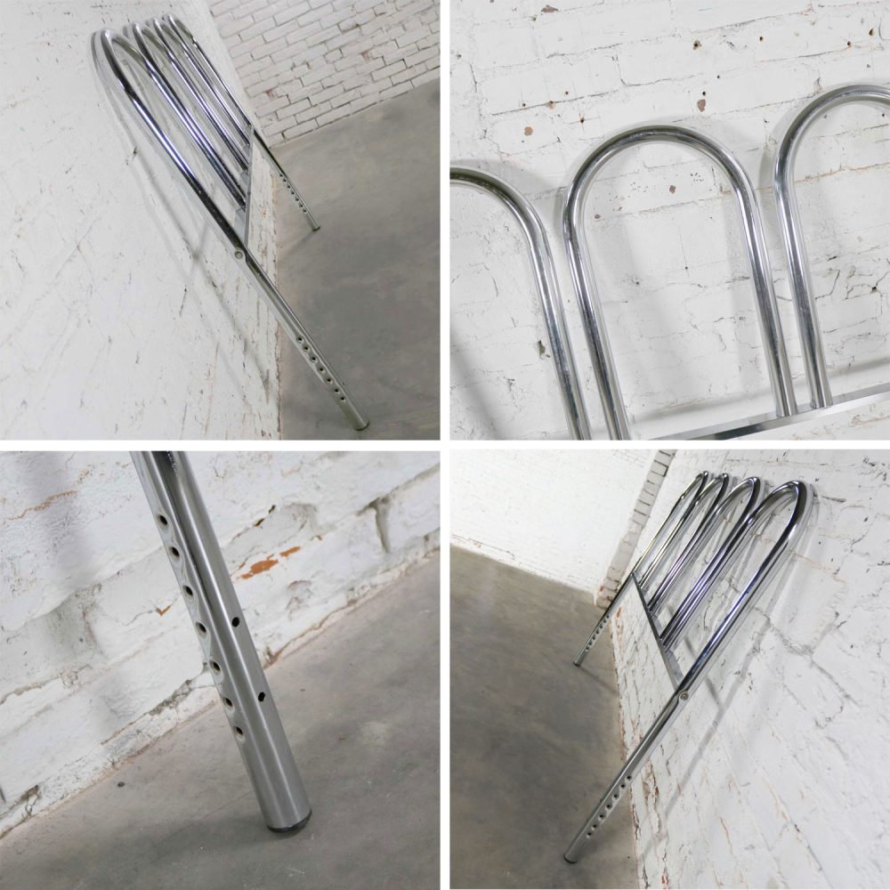 1960-1970’s Mid-Century Modern Chrome Tube Four Arch Full-Size Headboard