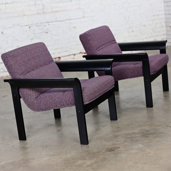 Pair Rudd Intl Danish Modern Oak Lounge Chairs by Thygesen & Sorensen for Magnus Olesen