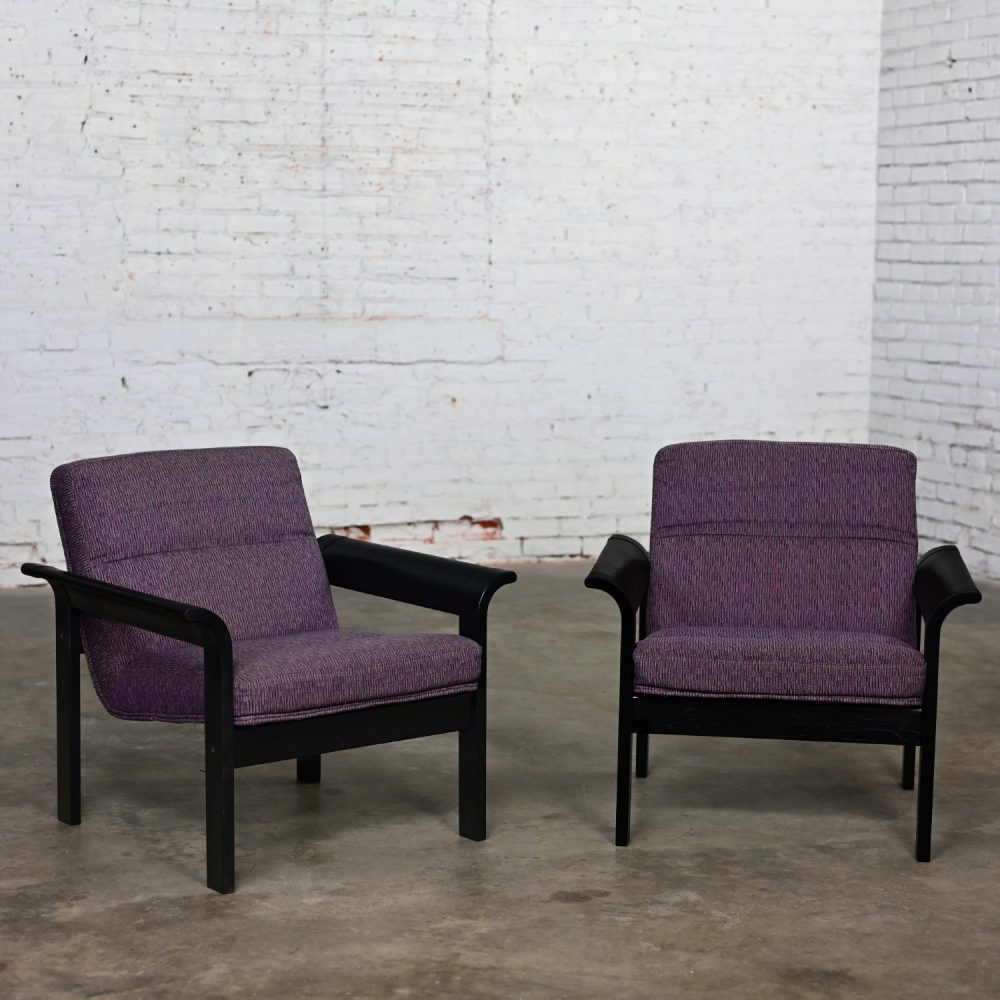 Pair Rudd Intl Danish Modern Oak Lounge Chairs by Thygesen & Sorensen for Magnus Olesen