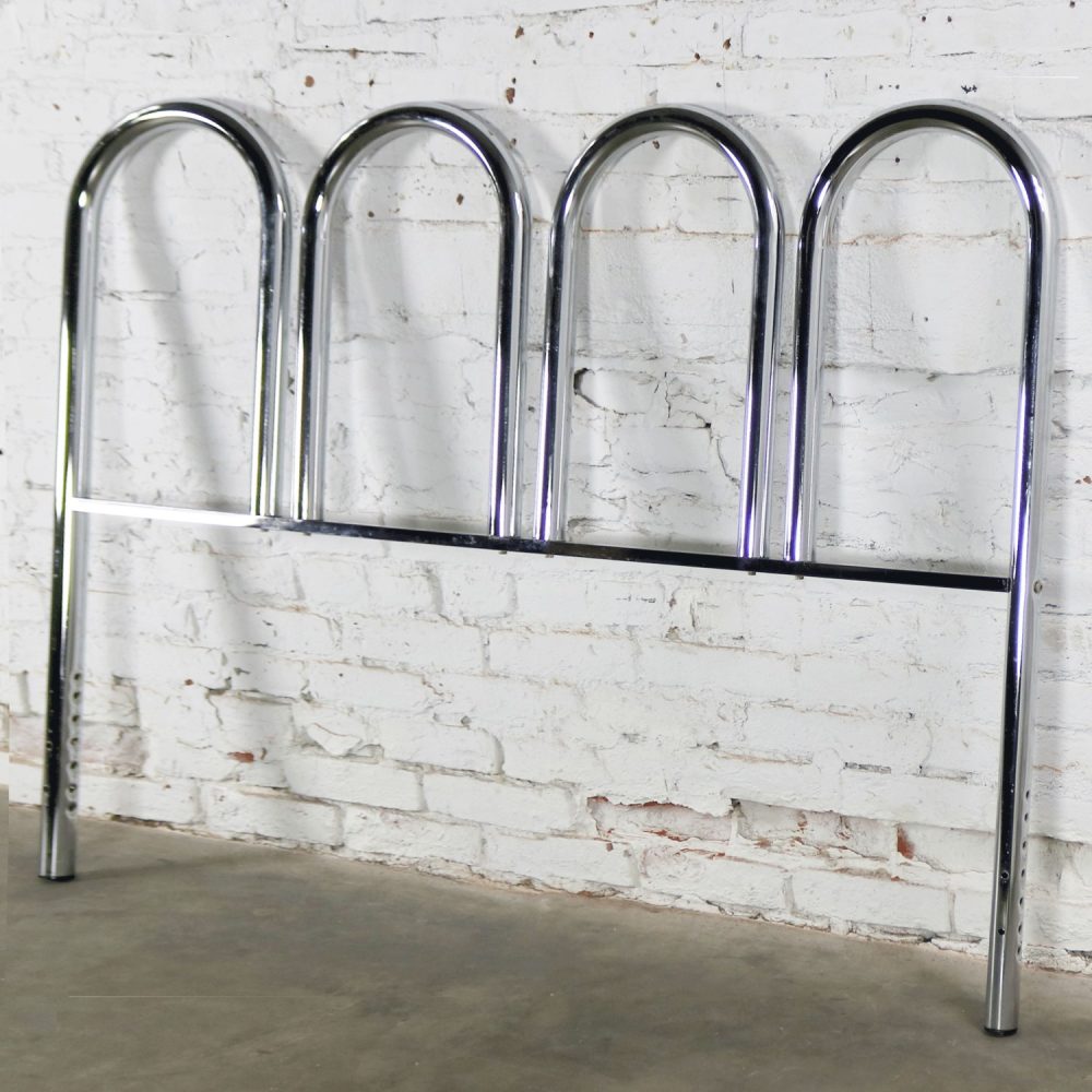 1960-1970’s Mid-Century Modern Chrome Tube Four Arch Full-Size Headboard