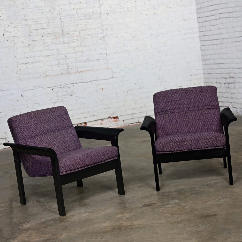 Pair Rudd Intl Danish Modern Oak Lounge Chairs by Thygesen & Sorensen for Magnus Olesen