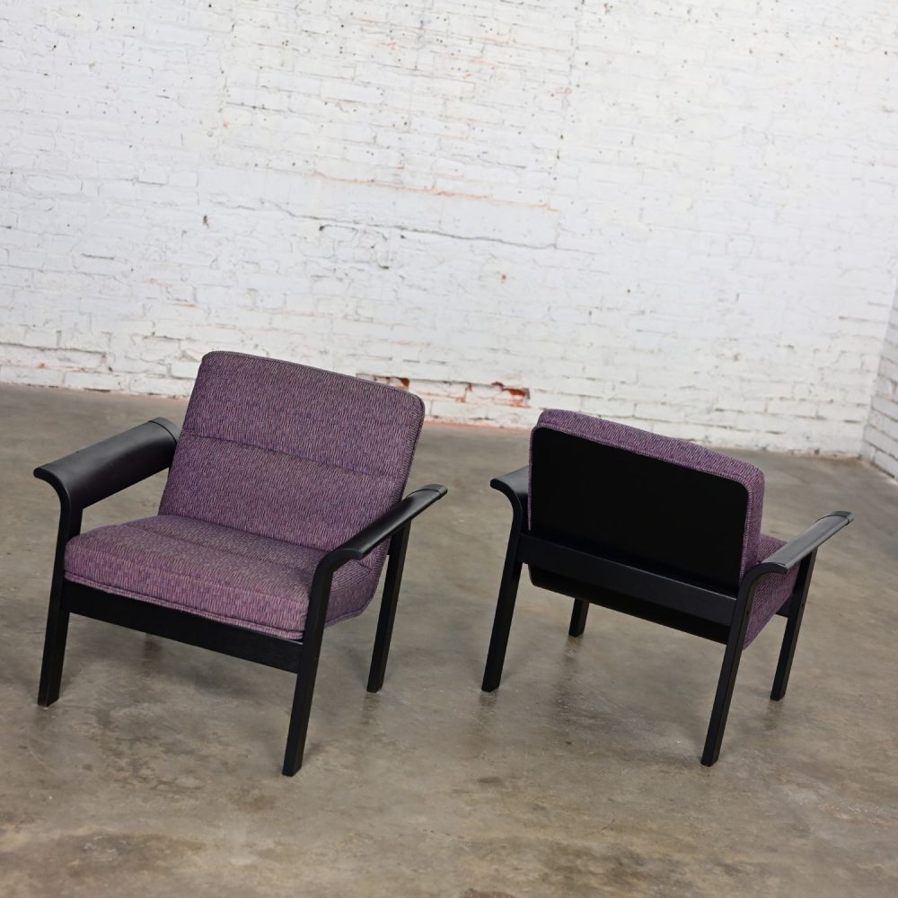 Pair Rudd Intl Danish Modern Oak Lounge Chairs by Thygesen & Sorensen for Magnus Olesen