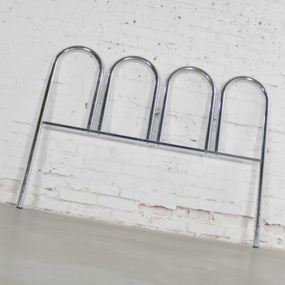 1960-1970’s Mid-Century Modern Chrome Tube Four Arch Full-Size Headboard