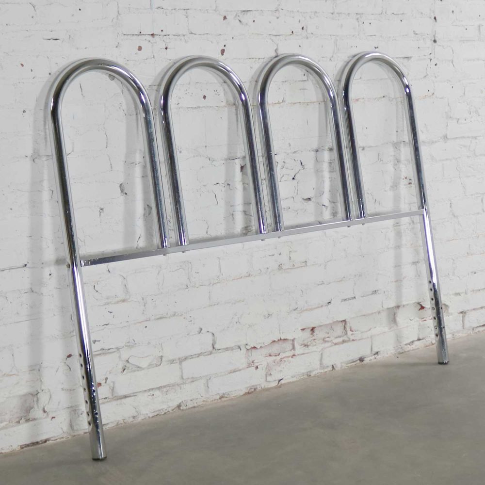 1960-1970’s Mid-Century Modern Chrome Tube Four Arch Full-Size Headboard