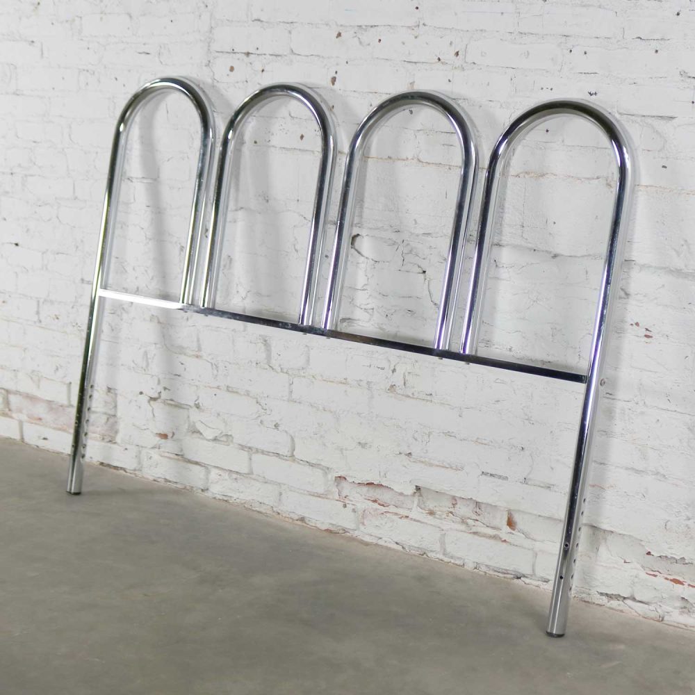 1960-1970’s Mid-Century Modern Chrome Tube Four Arch Full-Size Headboard