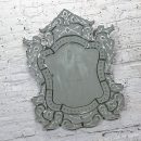 Early to Mid-20th Century Italian Venetian Wall Mirror Cut Glass Sculpted & Engraved Shield Shape