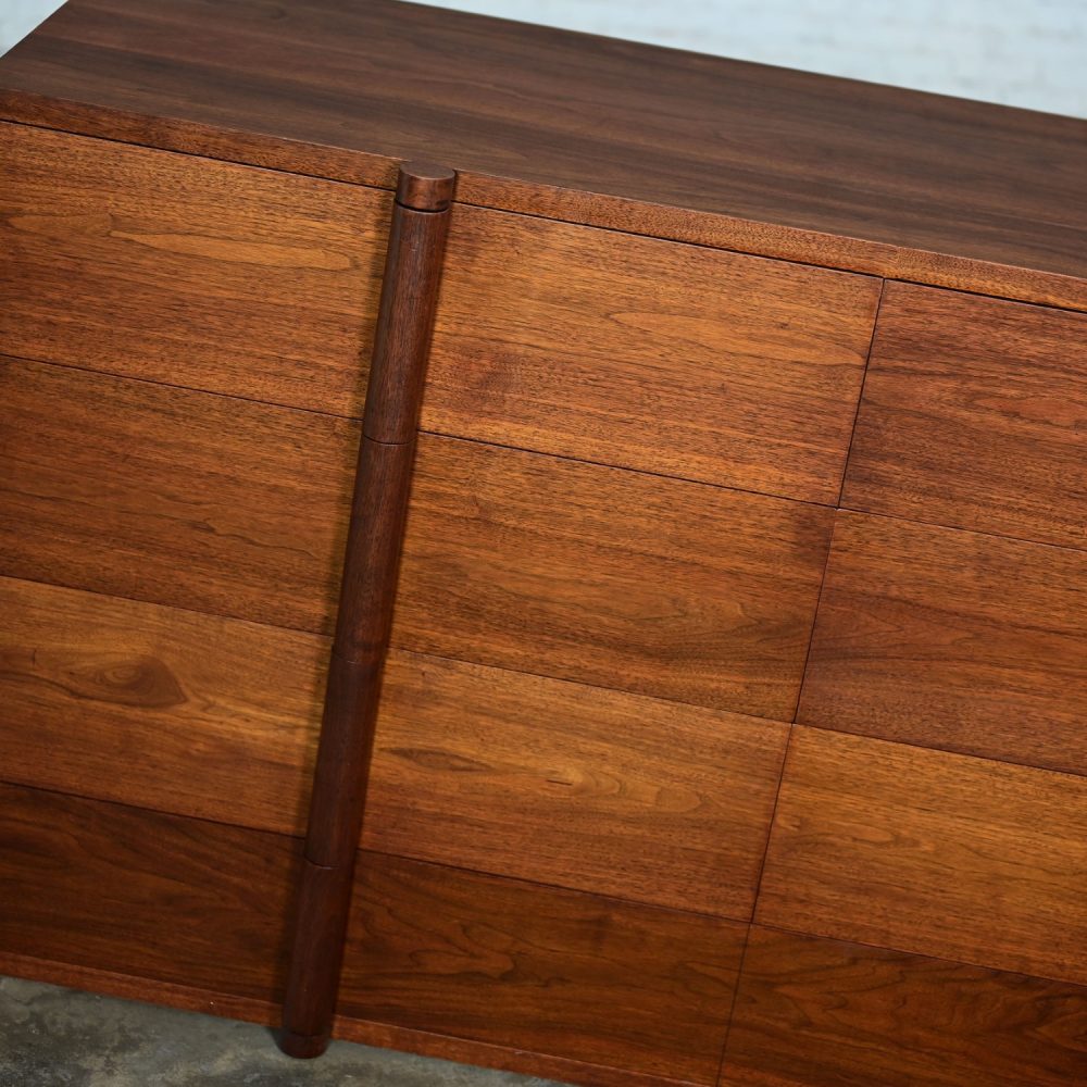 1935 Art Deco Monumental Dresser Sideboard or Chest of Drawers Solid Walnut Custom Made & Signed