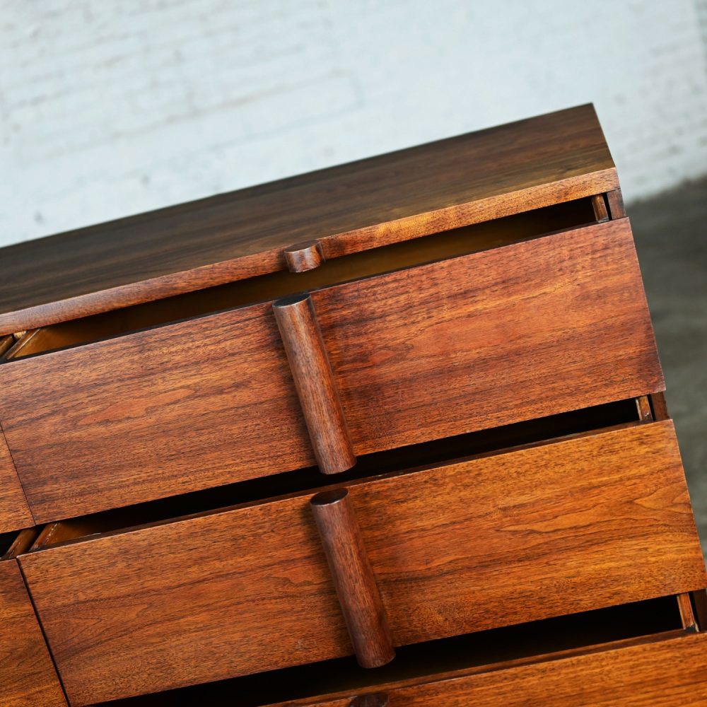 1935 Art Deco Monumental Dresser Sideboard or Chest of Drawers Solid Walnut Custom Made & Signed