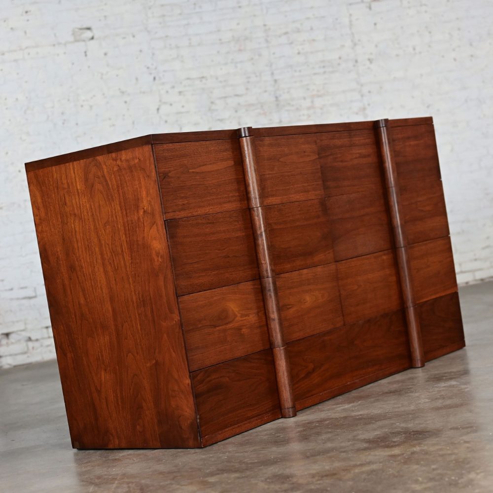 1935 Art Deco Monumental Dresser Sideboard or Chest of Drawers Solid Walnut Custom Made & Signed