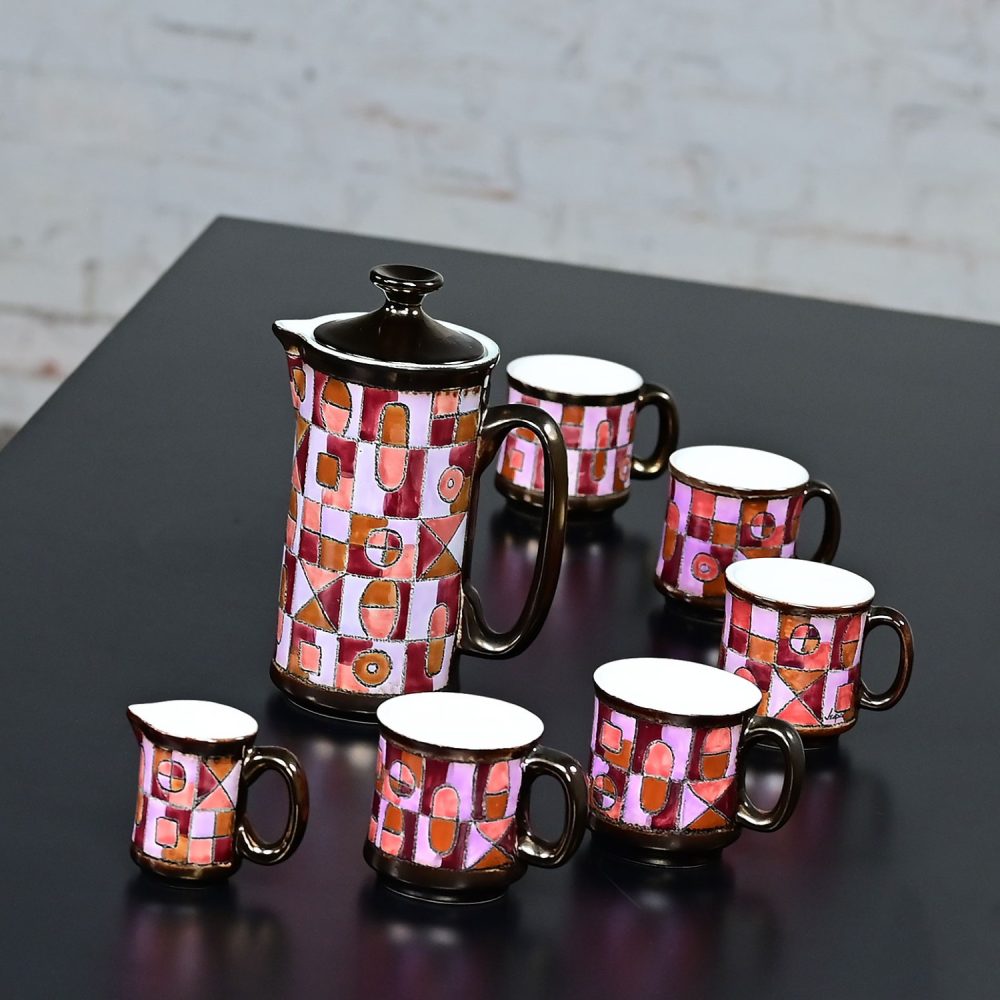 Late 20th Century Modern Vega Pottery Coffee Service Set Made in Ecuador by Eduardo Vega