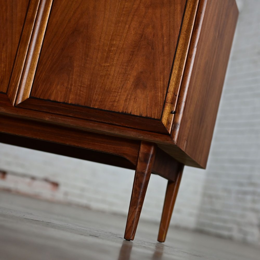 1965 Mid Century Modern Drexel Declaration Walnut Record Cabinet by Kipp Stewart & Stewart MacDougall