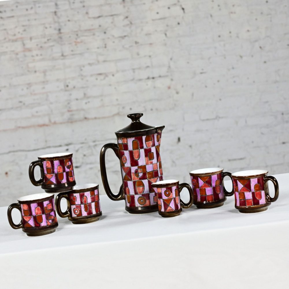 Late 20th Century Modern Vega Pottery Coffee Service Set Made in Ecuador by Eduardo Vega