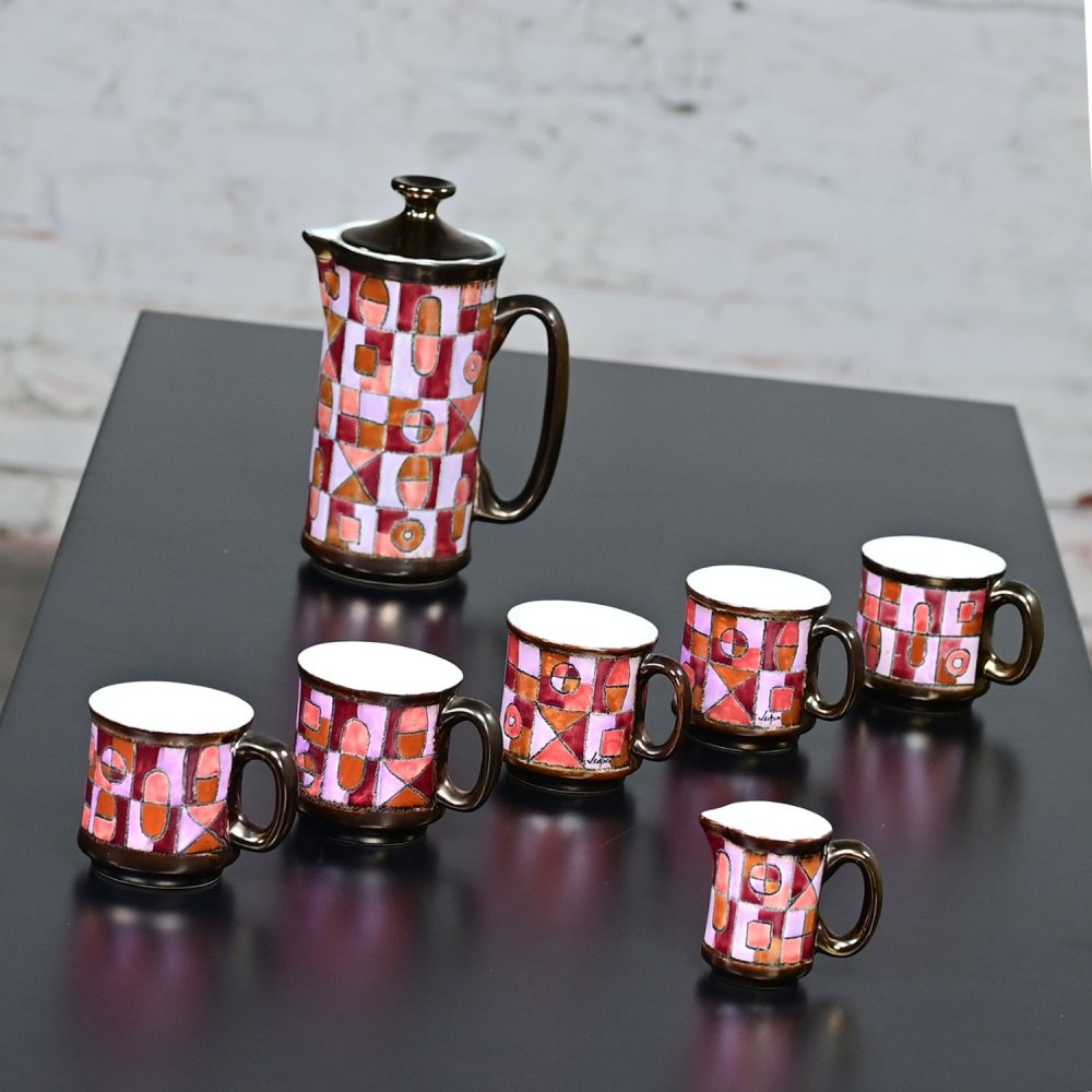 Late 20th Century Modern Vega Pottery Coffee Service Set Made in Ecuador by Eduardo Vega