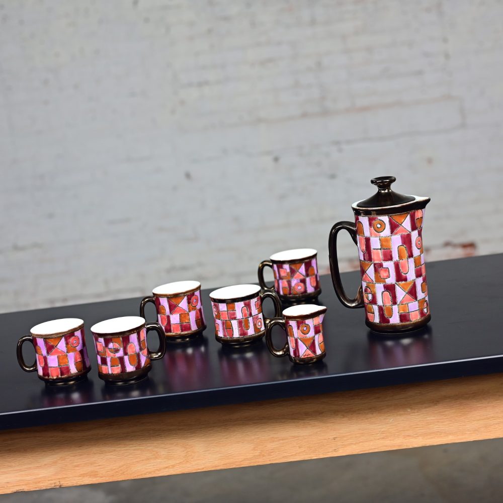 Late 20th Century Modern Vega Pottery Coffee Service Set Made in Ecuador by Eduardo Vega