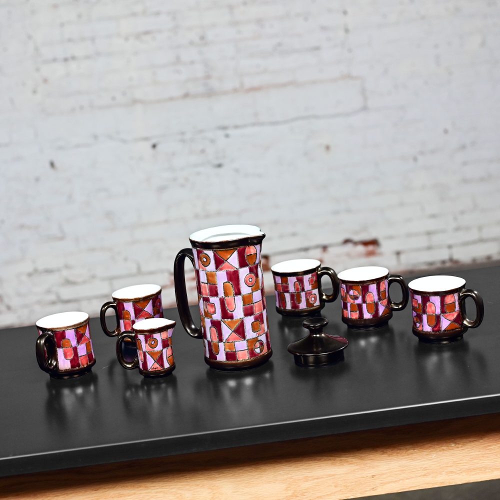 Late 20th Century Modern Vega Pottery Coffee Service Set Made in Ecuador by Eduardo Vega