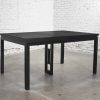 1960’s MCM Asian Parson Style Black Extension Dining Table by Grand Rapids Bookcase & Chair Company