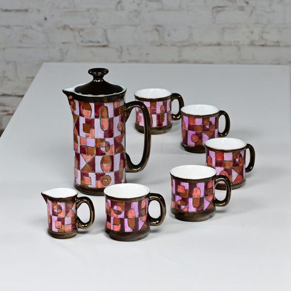 Late 20th Century Modern Vega Pottery Coffee Service Set Made in Ecuador by Eduardo Vega