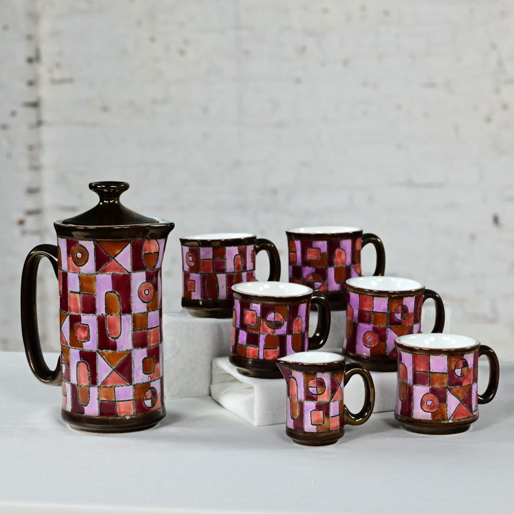 Late 20th Century Modern Vega Pottery Coffee Service Set Made in Ecuador by Eduardo Vega