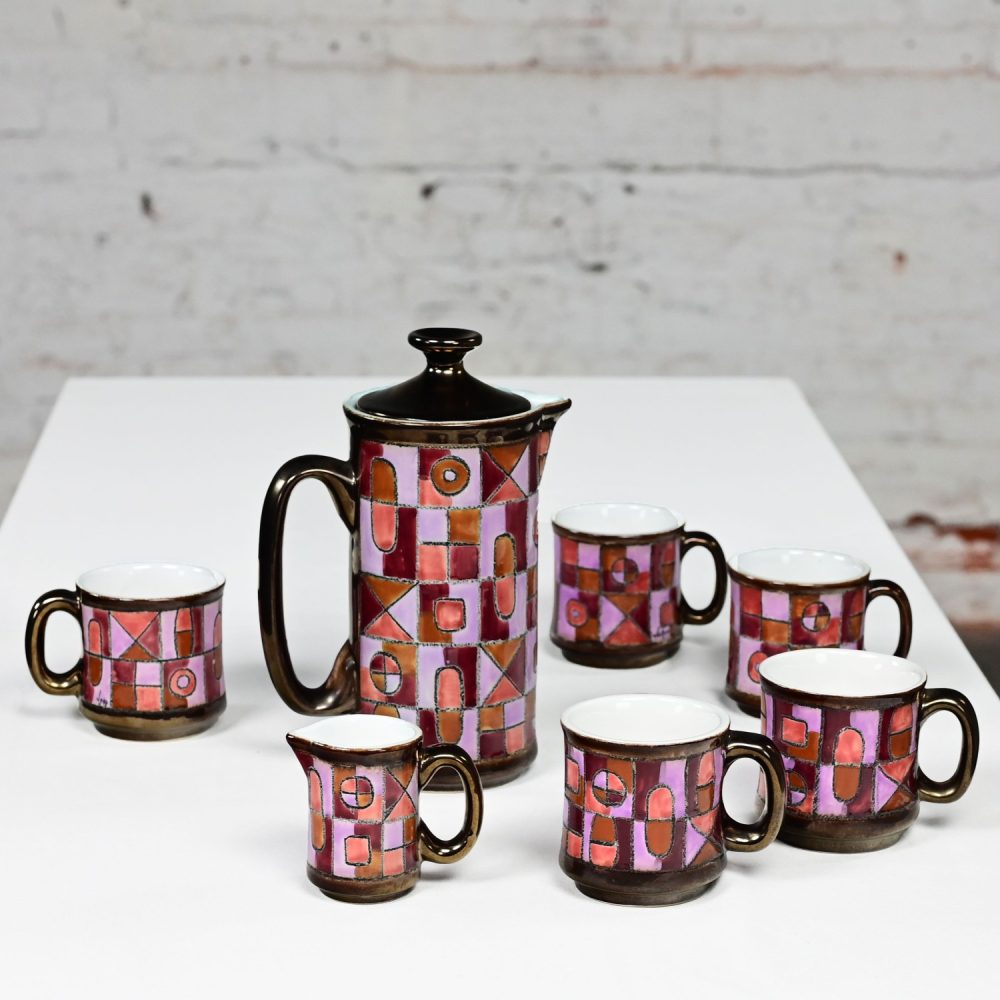 Late 20th Century Modern Vega Pottery Coffee Service Set Made in Ecuador by Eduardo Vega