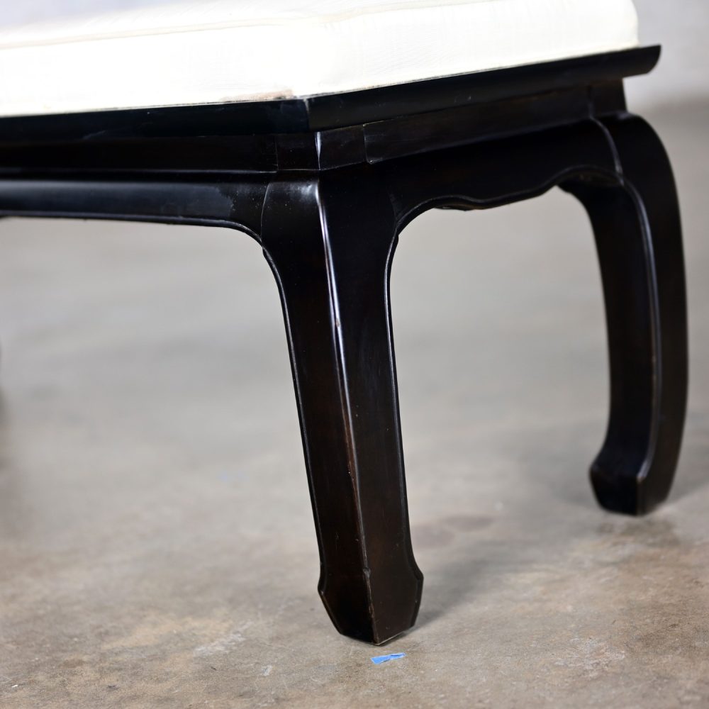 Late 20th Century Chinoiserie Ming Style Black Lacquered Bench by Raymond Sobota for Century Furniture