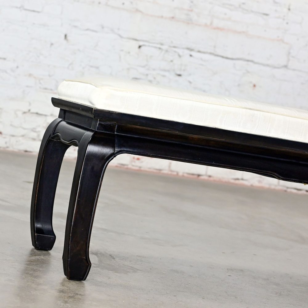 Late 20th Century Chinoiserie Ming Style Black Lacquered Bench by Raymond Sobota for Century Furniture