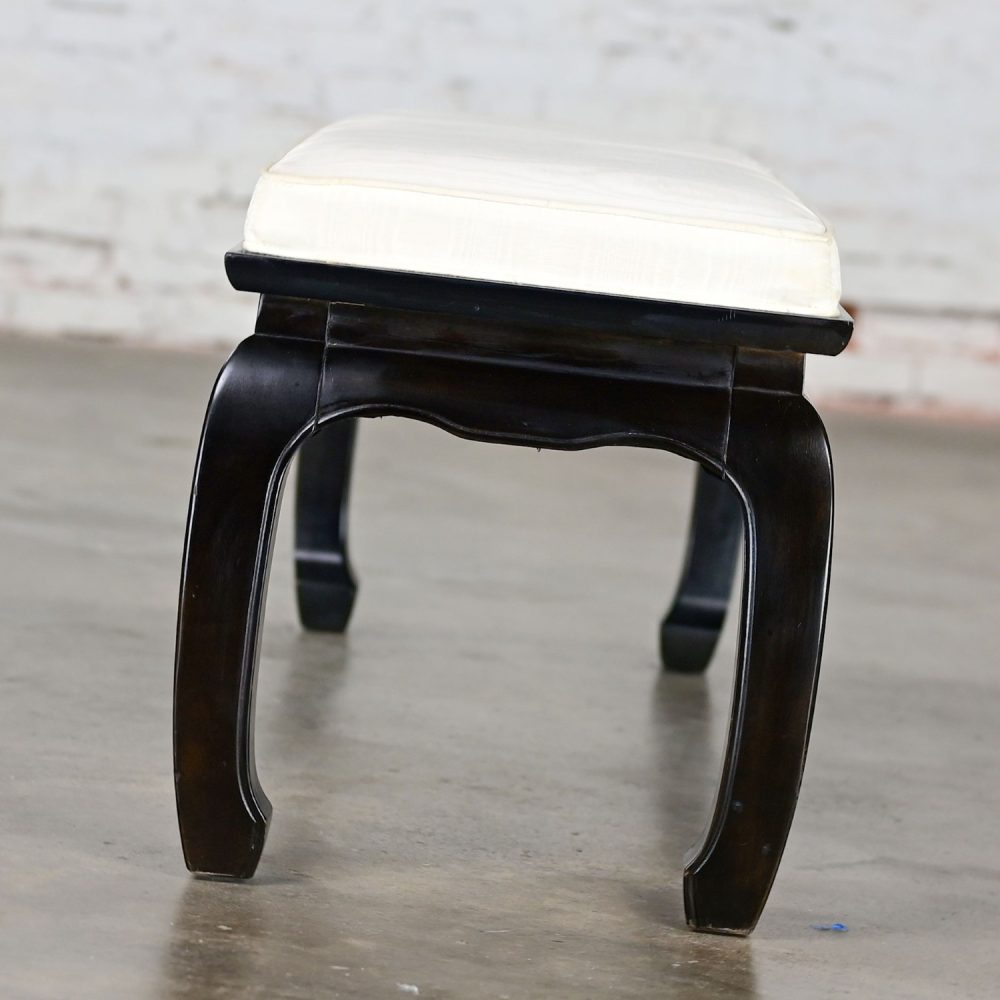 Late 20th Century Chinoiserie Ming Style Black Lacquered Bench by Raymond Sobota for Century Furniture