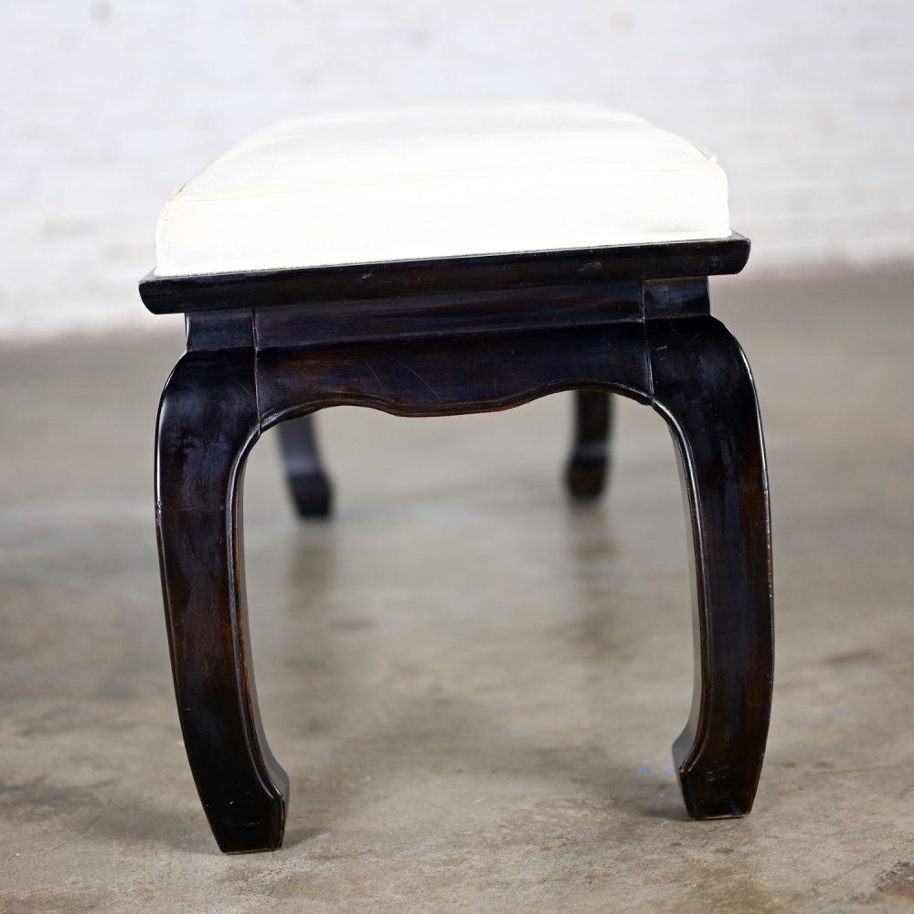 Late 20th Century Chinoiserie Ming Style Black Lacquered Bench by Raymond Sobota for Century Furniture