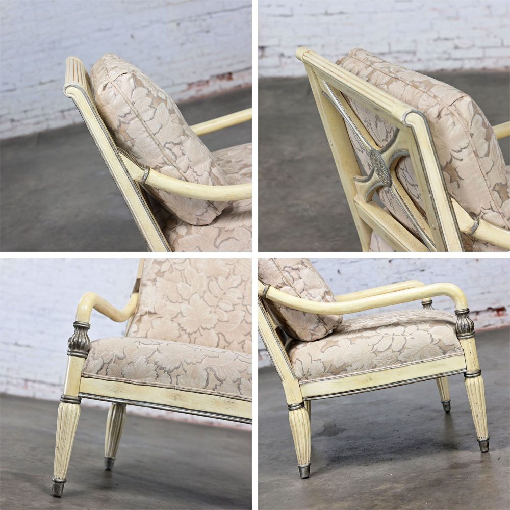 1980’s Neoclassic Large Scale Armchair w/Distressed Finish by Bernhardt from Vargas Fine Furniture