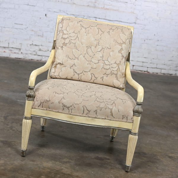 1980’s Neoclassic Large Scale Armchair w/Distressed Finish by Bernhardt from Vargas Fine Furniture