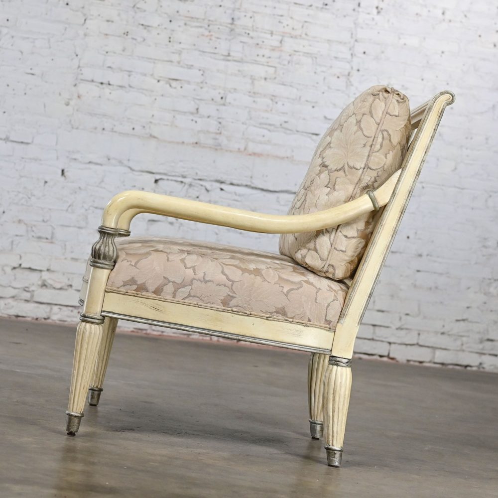 1980’s Neoclassic Large Scale Armchair w/Distressed Finish by Bernhardt from Vargas Fine Furniture