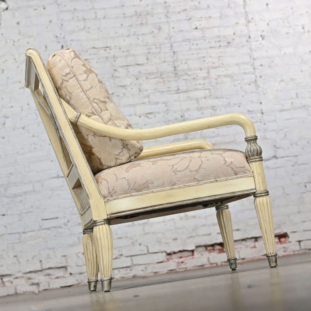 1980’s Neoclassic Large Scale Armchair w/Distressed Finish by Bernhardt from Vargas Fine Furniture