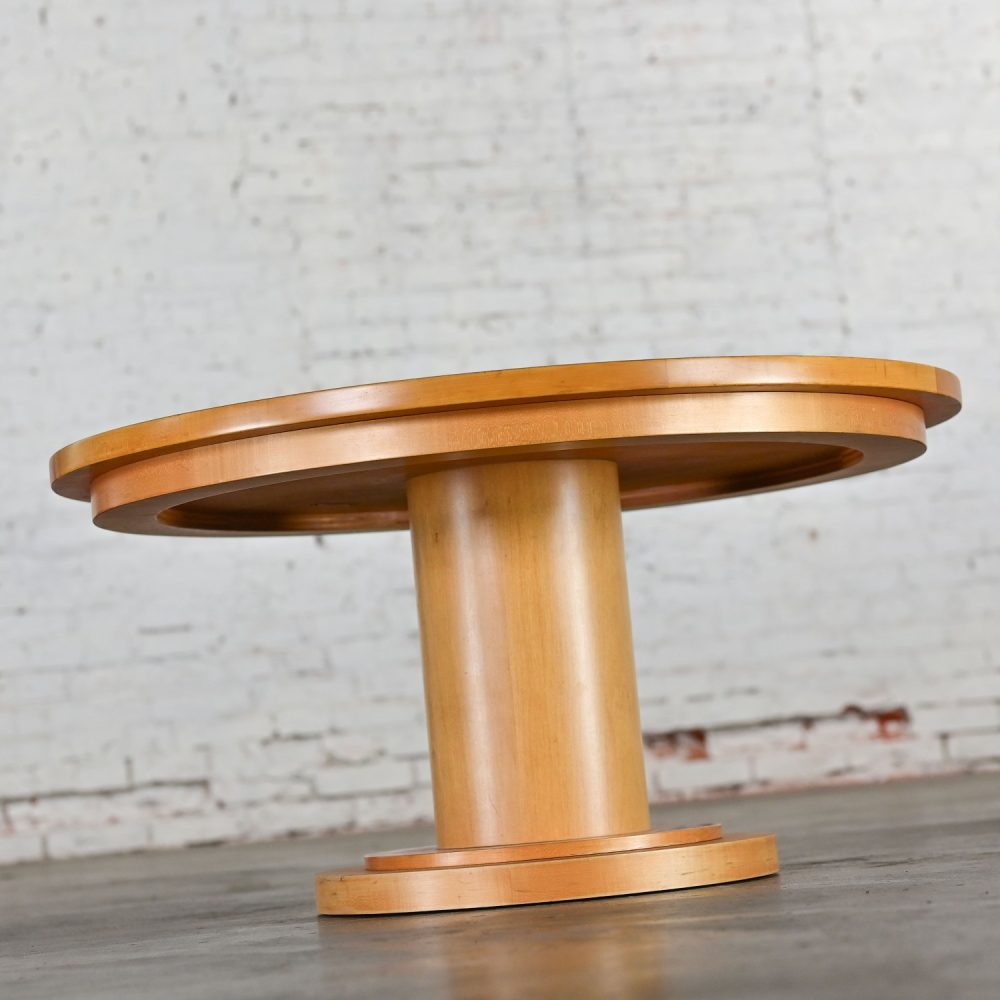 Late 20th Century Modern to Postmodern Pedestal Coffee Table by Michael Graves for Craftwood a Division of Sonnenberg Ind. Ltd.