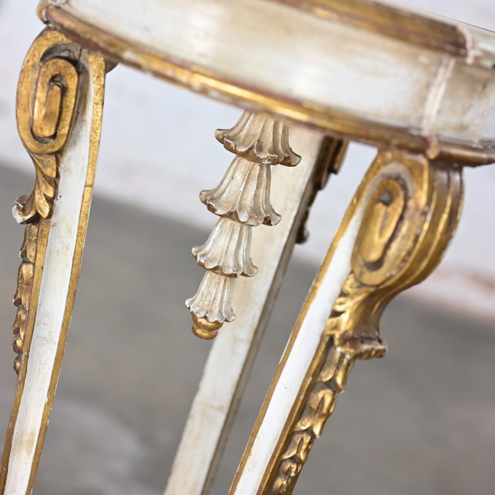 Late 19th-Early 20th Century Neoclassic Revival Distressed Tall Sculptural Plant Stand or Pedestal Table