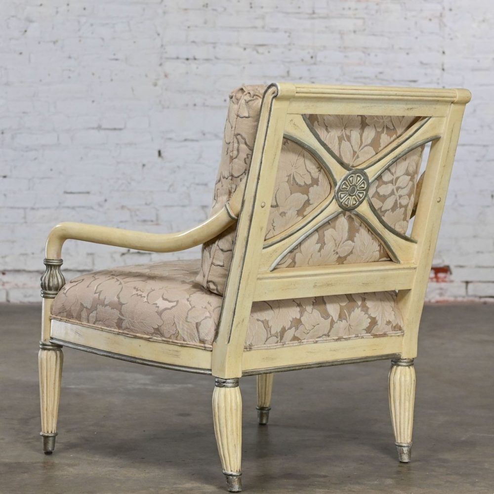 1980’s Neoclassic Large Scale Armchair w/Distressed Finish by Bernhardt from Vargas Fine Furniture