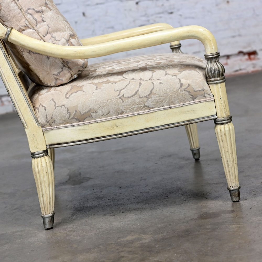 1980’s Neoclassic Large Scale Armchair w/Distressed Finish by Bernhardt from Vargas Fine Furniture