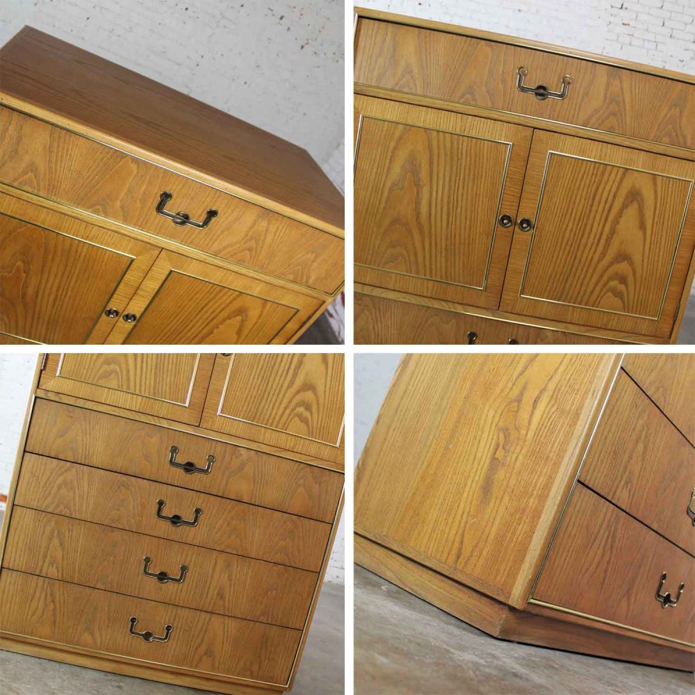 Vintage Modern Campaign Style Oak Gentlemen’s Chest by Founders Furniture Patterns 35