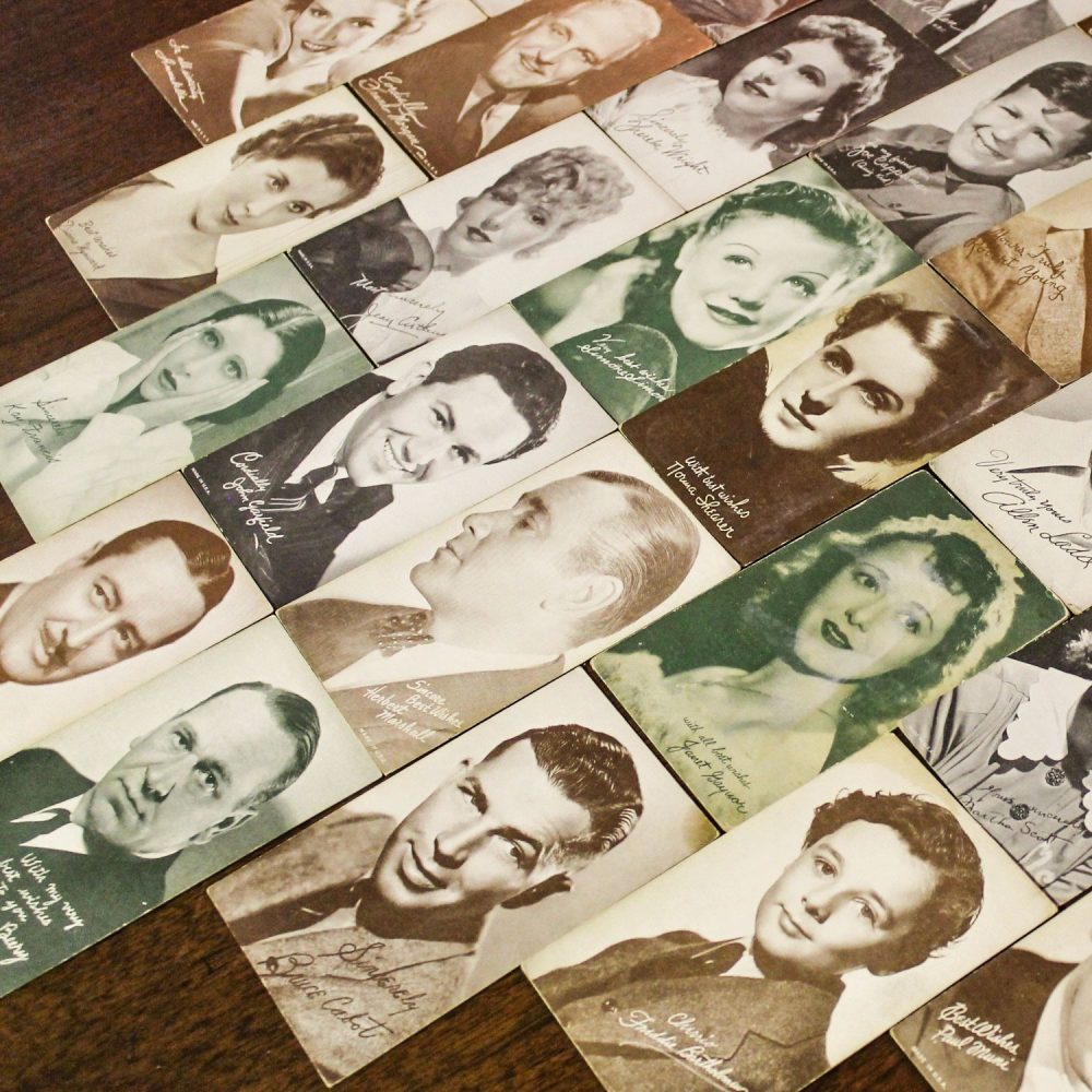 1930’s-1950’s Collection of 95 Vintage Movie Star Penny Arcade or Exhibit Trading Cards Wall Decor