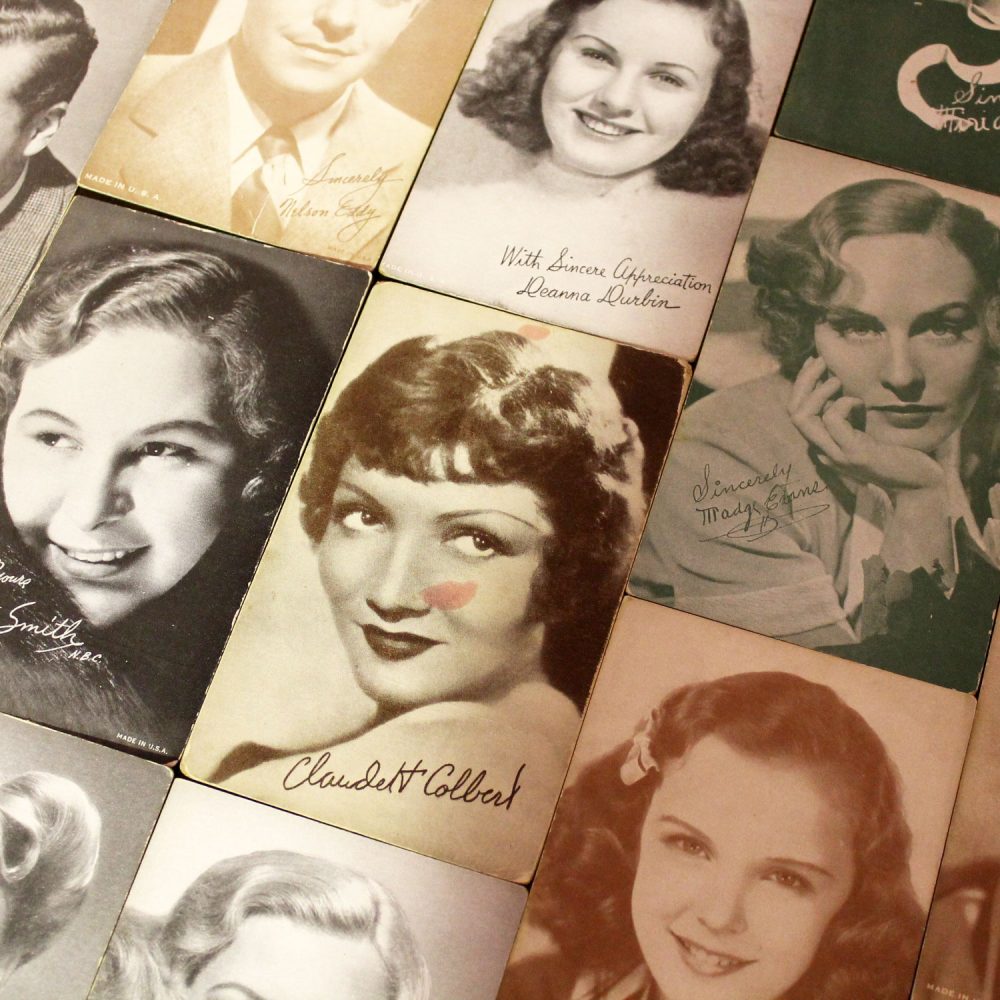 1930’s-1950’s Collection of 95 Vintage Movie Star Penny Arcade or Exhibit Trading Cards Wall Decor