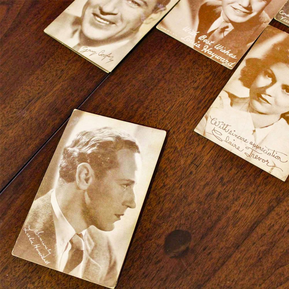 1930’s-1950’s Collection of 95 Vintage Movie Star Penny Arcade or Exhibit Trading Cards Wall Decor