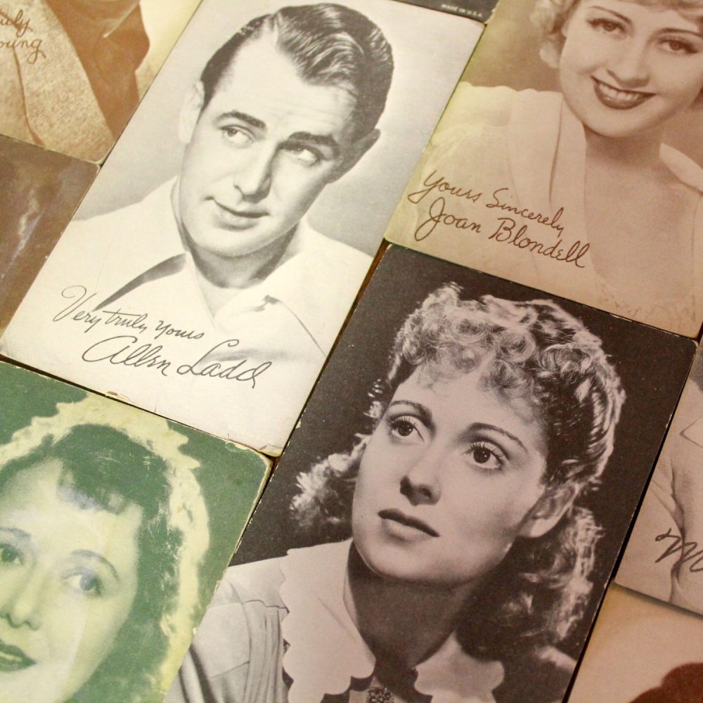 1930’s-1950’s Collection of 95 Vintage Movie Star Penny Arcade or Exhibit Trading Cards Wall Decor