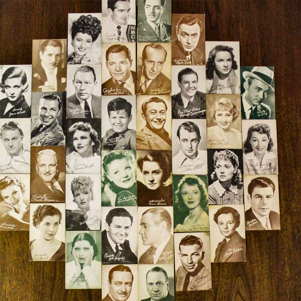 1930’s-1950’s Collection of 95 Vintage Movie Star Penny Arcade or Exhibit Trading Cards Wall Decor