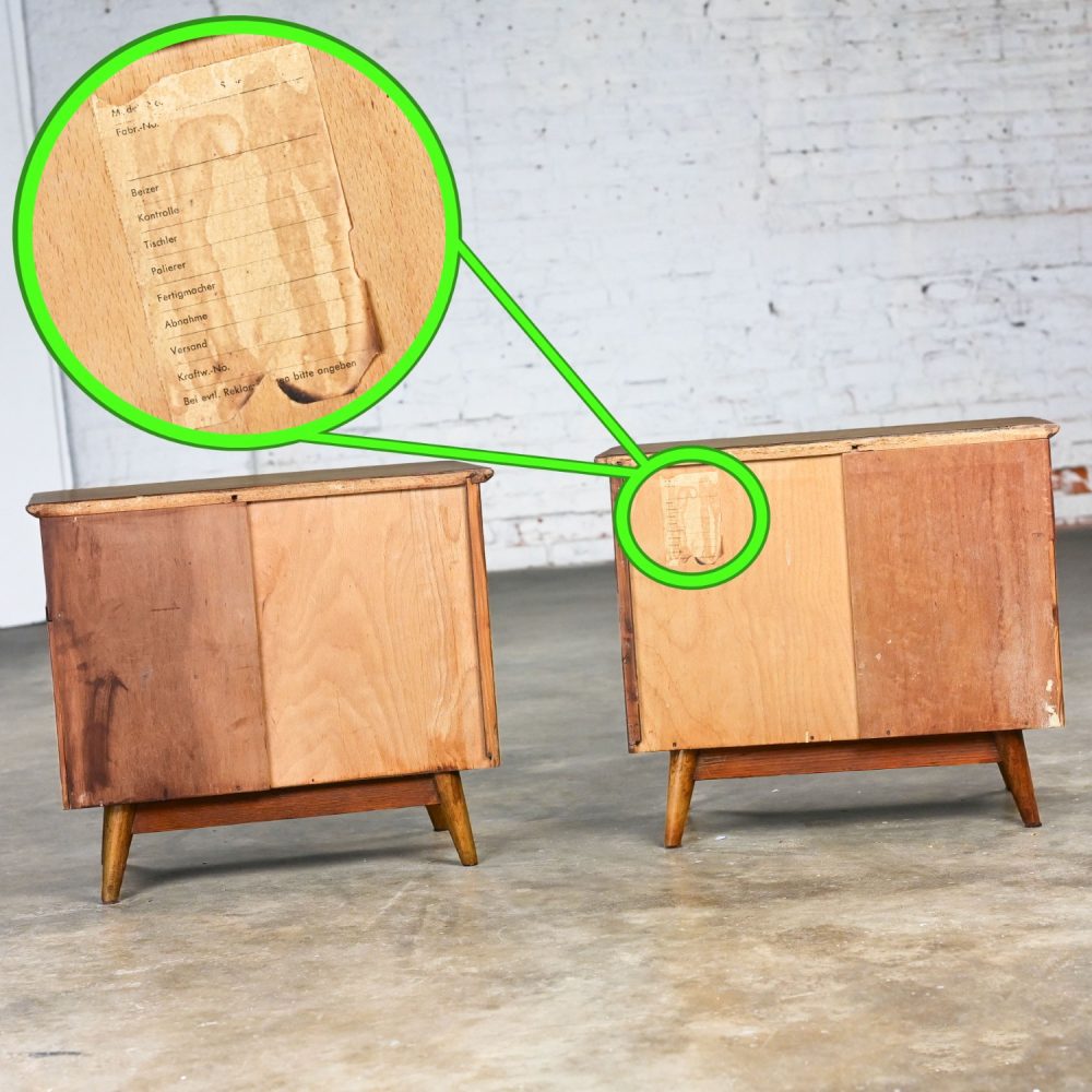 Early to Mid-20th Century Art Deco to MCM Low Asymmetrical Nightstands or End Tables a Pair